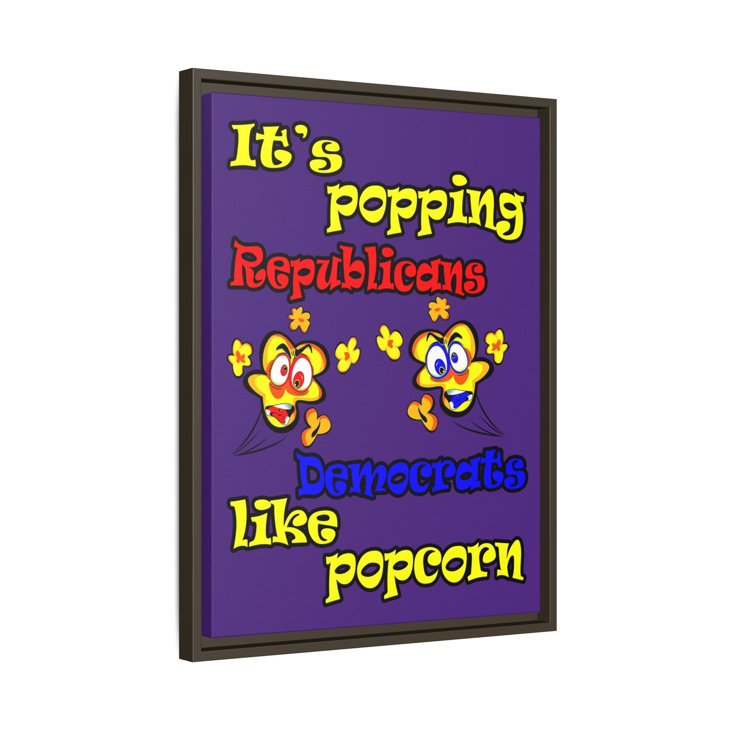 popping like popcorn - framed canvas art (purple)
