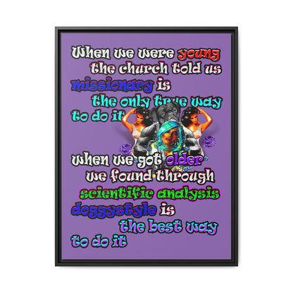 doggystyle - framed canvas art (light purple)