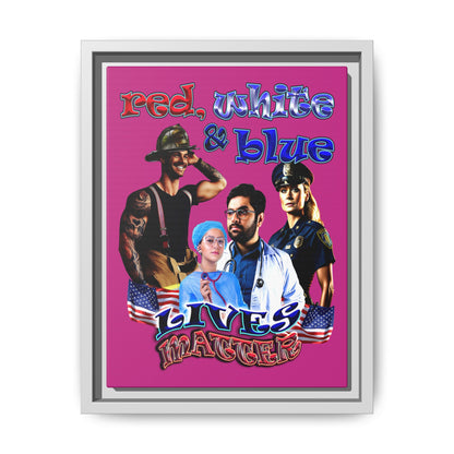 rw&b lives matter - framed canvas art (pink)