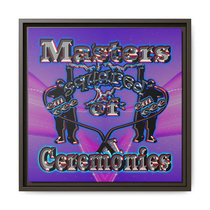 em cee squared - framed canvas art (purple-pink wave)