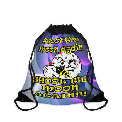 shoot the moon again - Drawstring Bag (grey-pink wave)