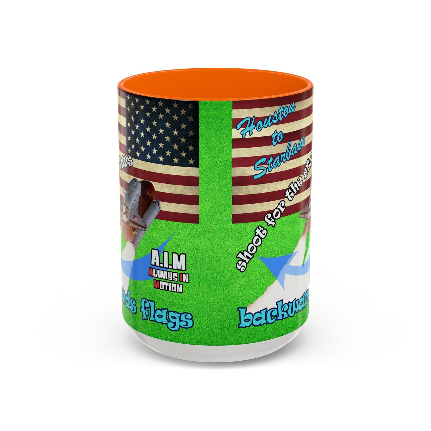 shoot for the stars - Accent Mug (green turf)