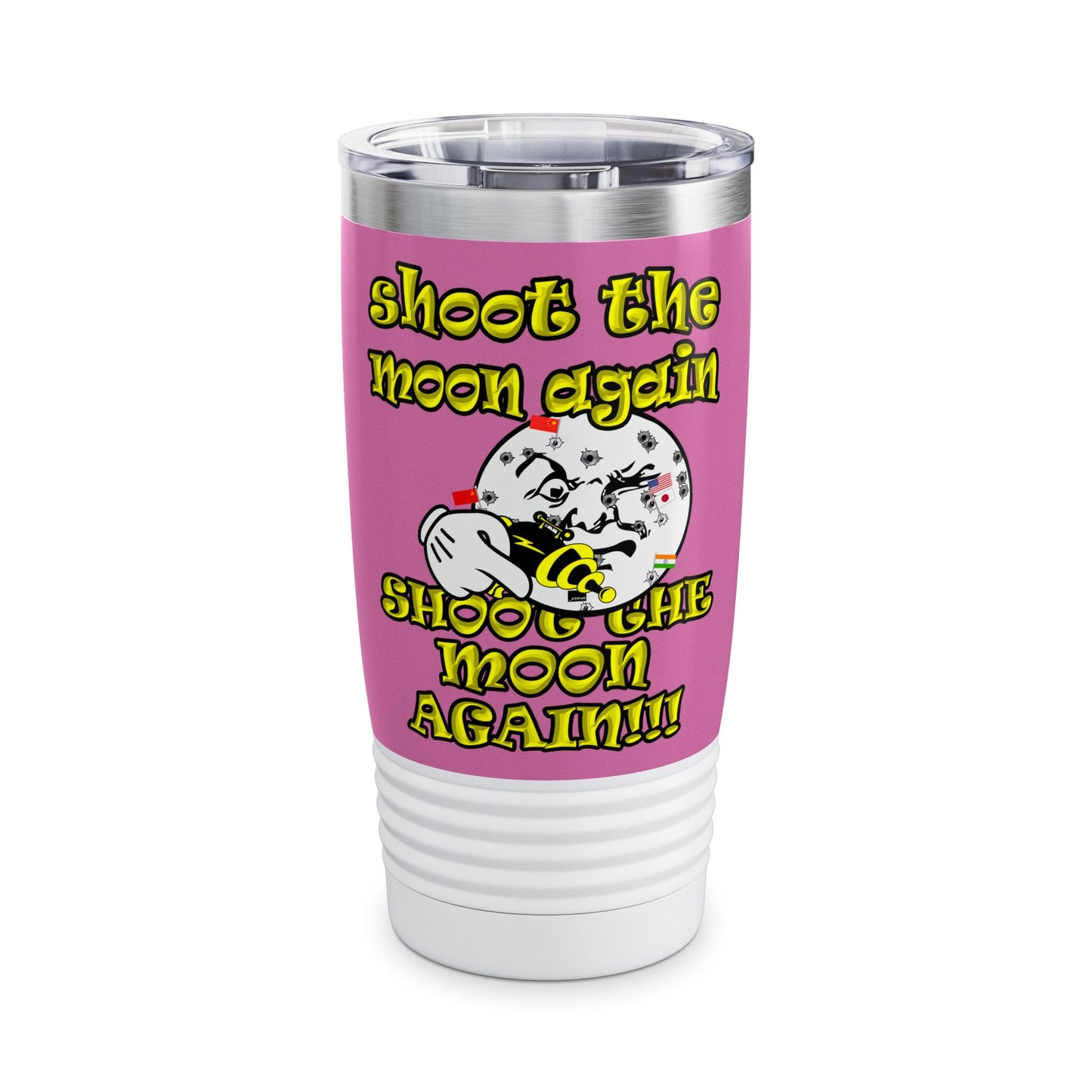 shoot the moon again - Ringneck Tumbler, 20oz (light pink)