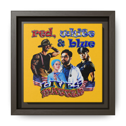 rw&b lives matter - framed canvas art (yellow)