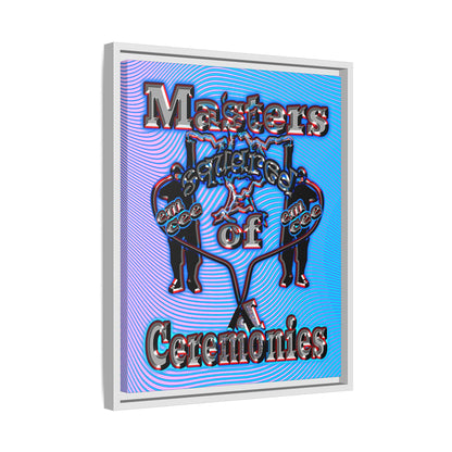 em cee squared - framed canvas art (light blue-purple wave)
