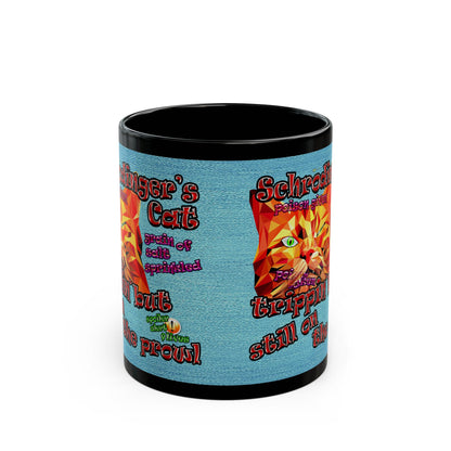 schrodinger's cat - Black Mug (faded blue)