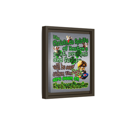 christmas spirits of boston - framed canvas art (brushed nickel)