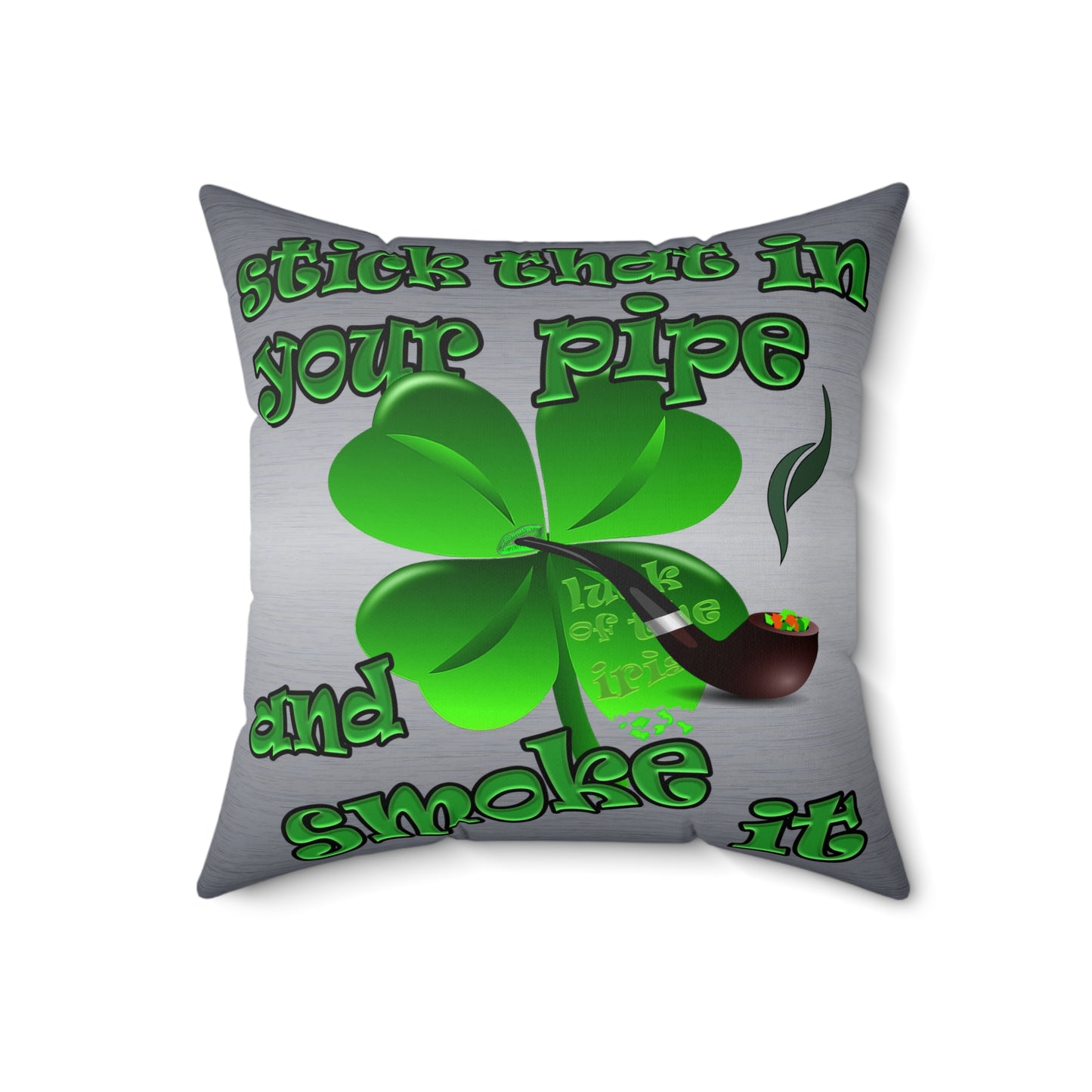 celtics logo - Spun Polyester Square Pillow - (brushed nickel)