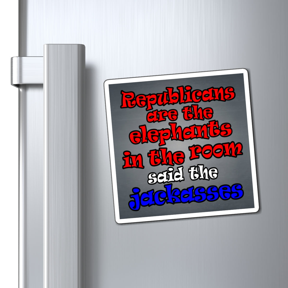 donkeys and elephants - Magnets - (grey-light grey)