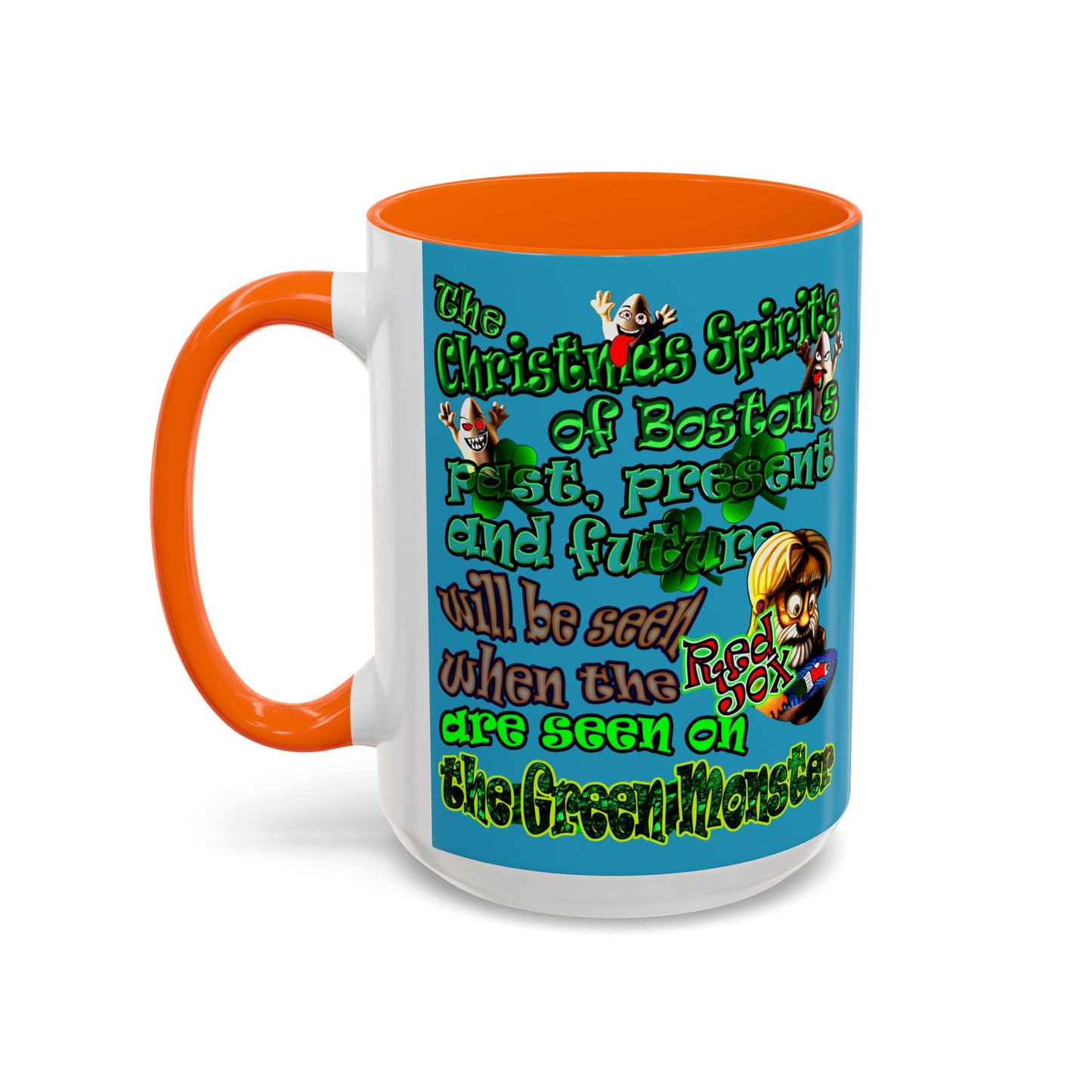 christmas spirits of boston - Accent Mug (turquoise)