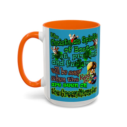 christmas spirits of boston - Accent Mug (turquoise)