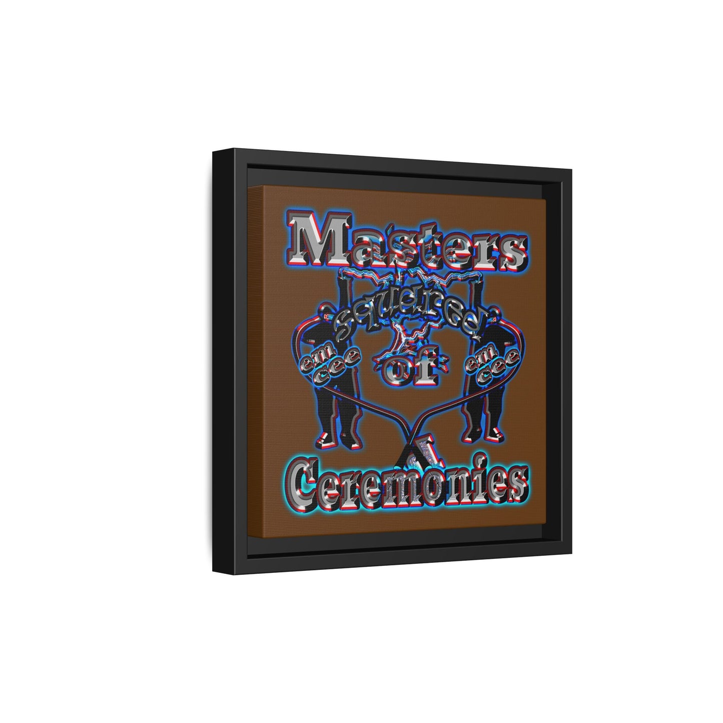 em cee squared - framed canvas art (brown)