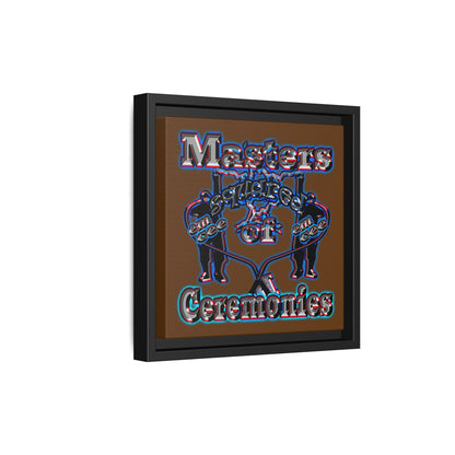 em cee squared - framed canvas art (brown)