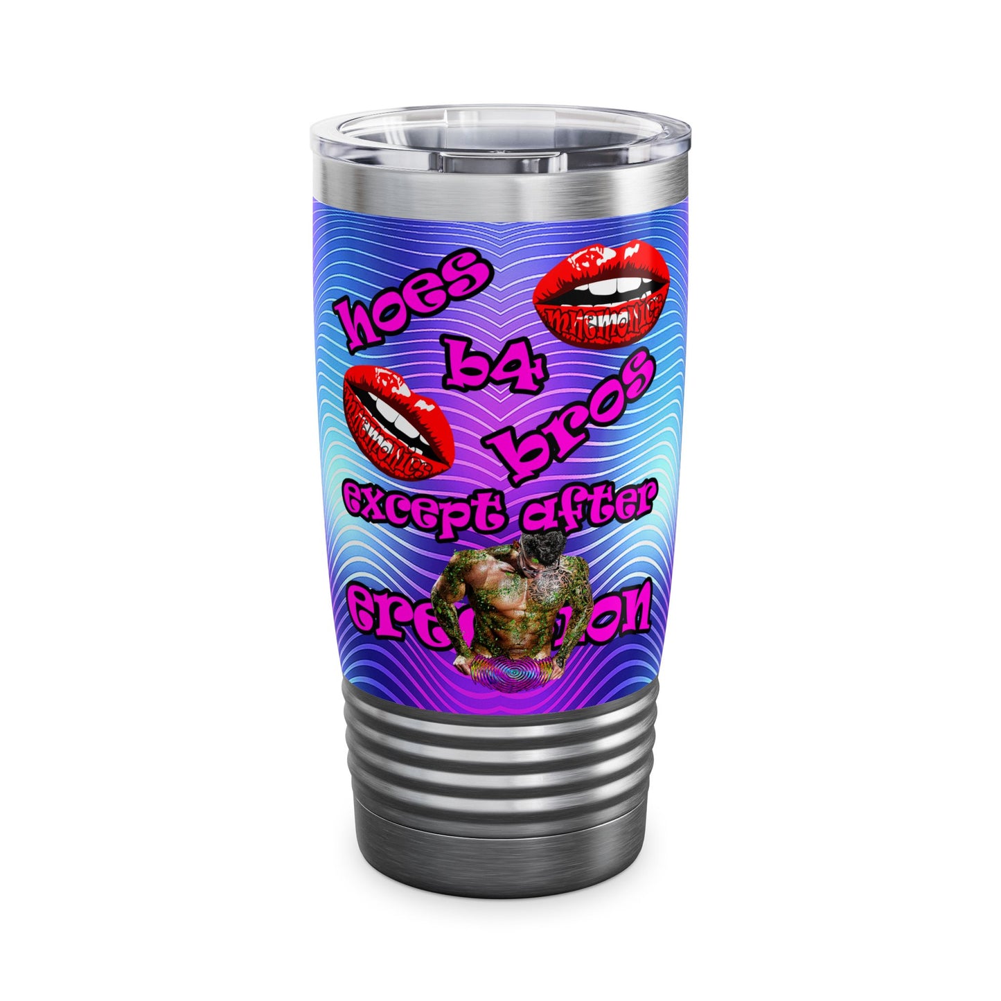 hoes b4 bros - Ringneck Tumbler, 20oz (purple wave)