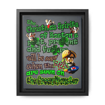 christmas spirits of boston - framed canvas art (grey-light grey)