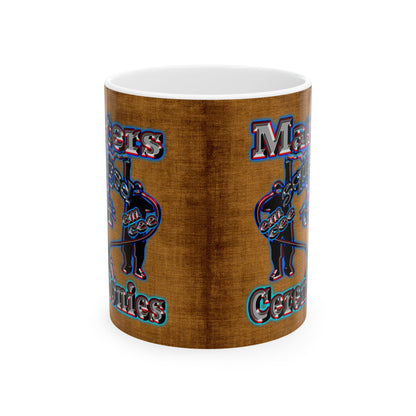 em cee squared - White Mug (brown papyrus)