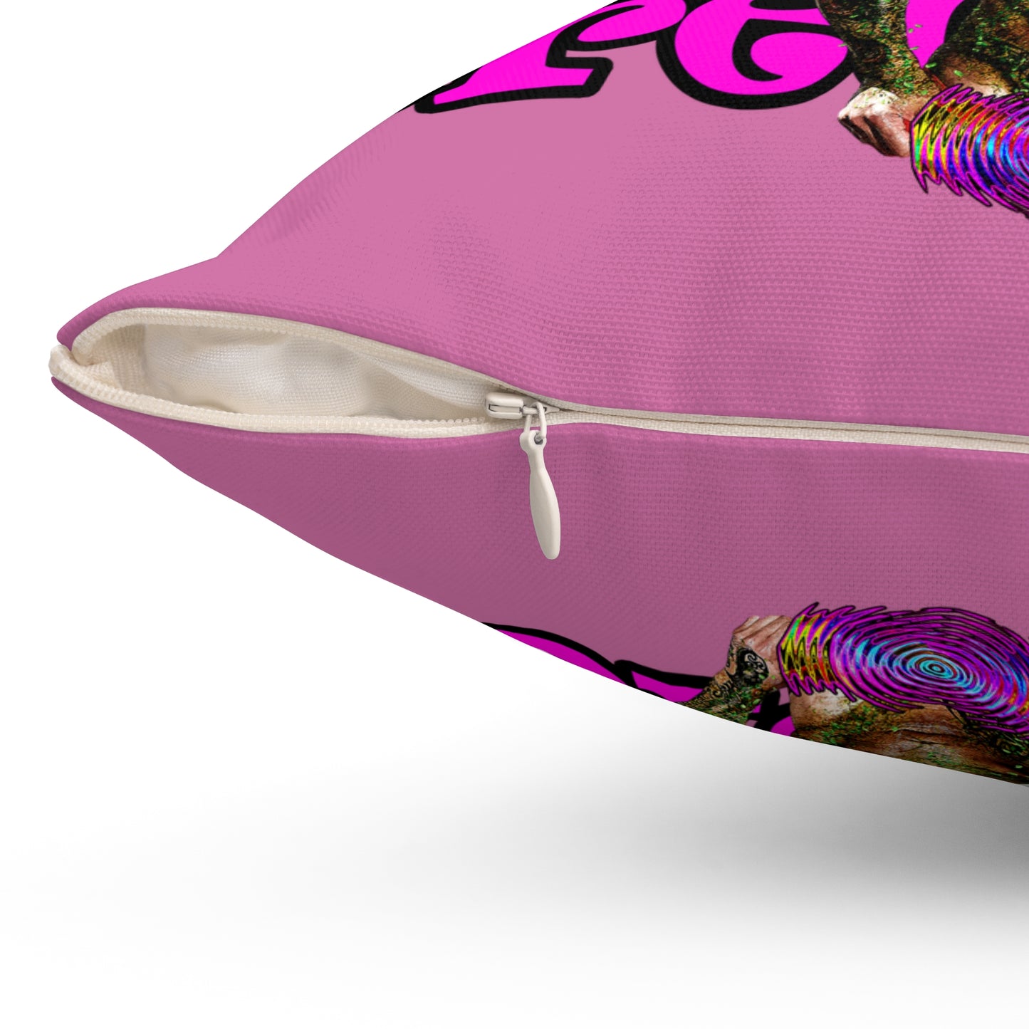 hoes b4 bros - Spun Polyester Square Pillow - (light pink)