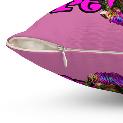 hoes b4 bros - Spun Polyester Square Pillow - (light pink)