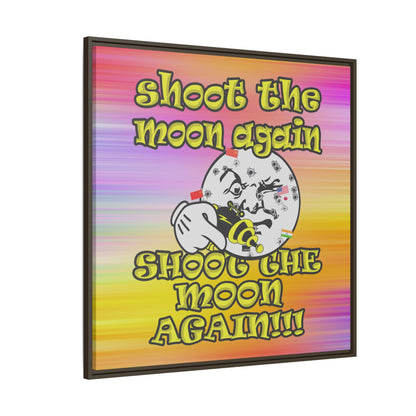 shoot the moon again - framed canvas art (color blur)