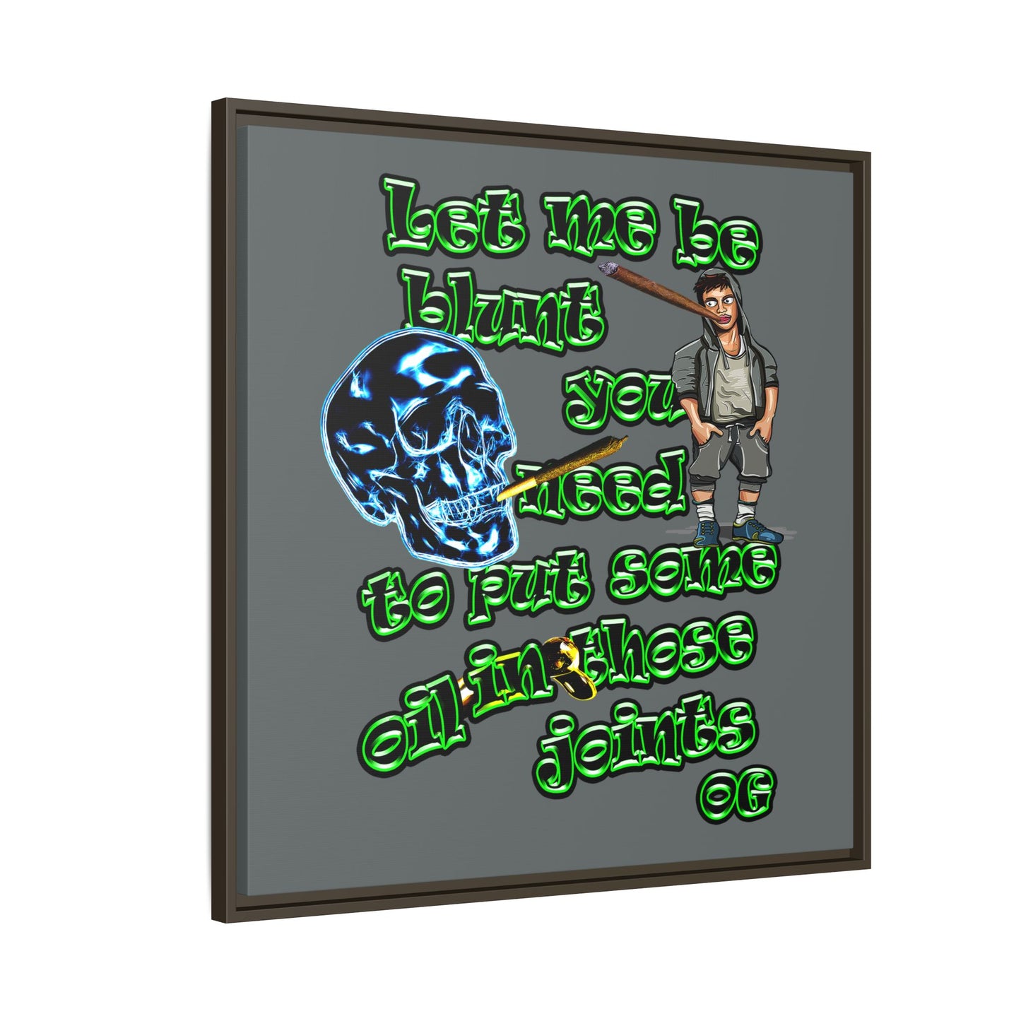 og - framed canvas art (dark grey)