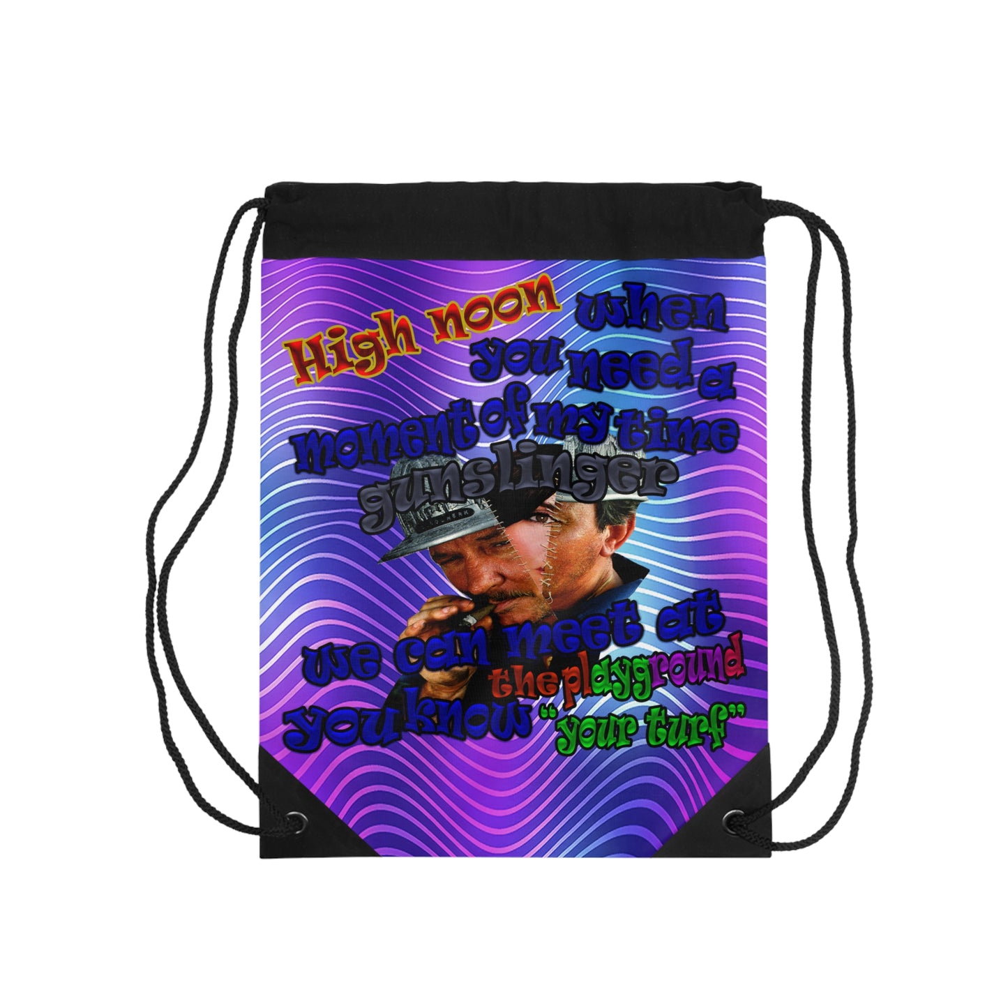 high noon - Drawstring Bag (purple wave)