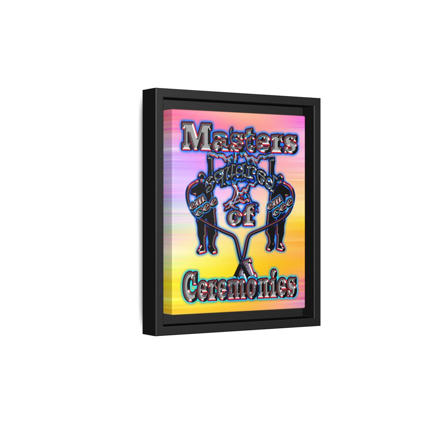 em cee squared - framed canvas art (color blur)