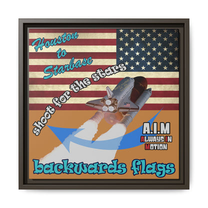 shoot for the stars - framed canvas art (light brown)