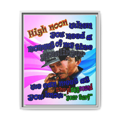 high noon - framed canvas art (light blue-pink wave)