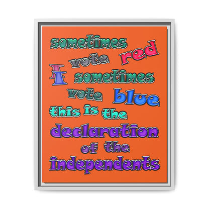 declaration of the independents - framed canvas art (orange)