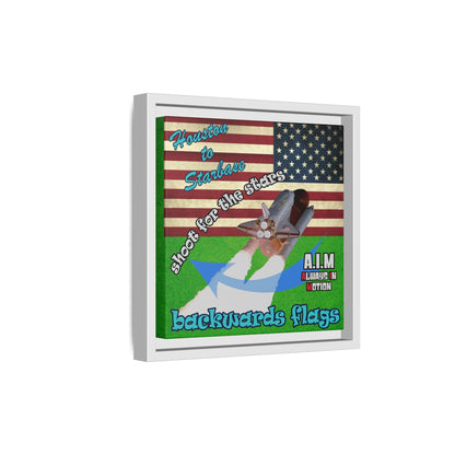 shoot for the stars - framed canvas art (green turf)