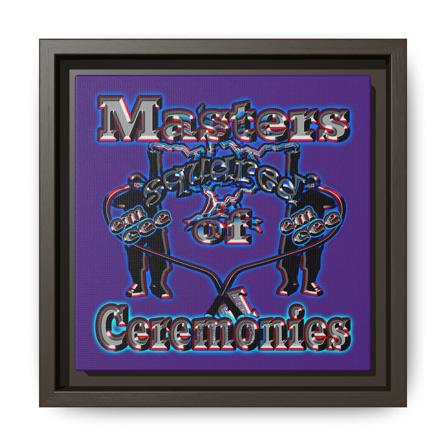 em cee squared - framed canvas art (purple)