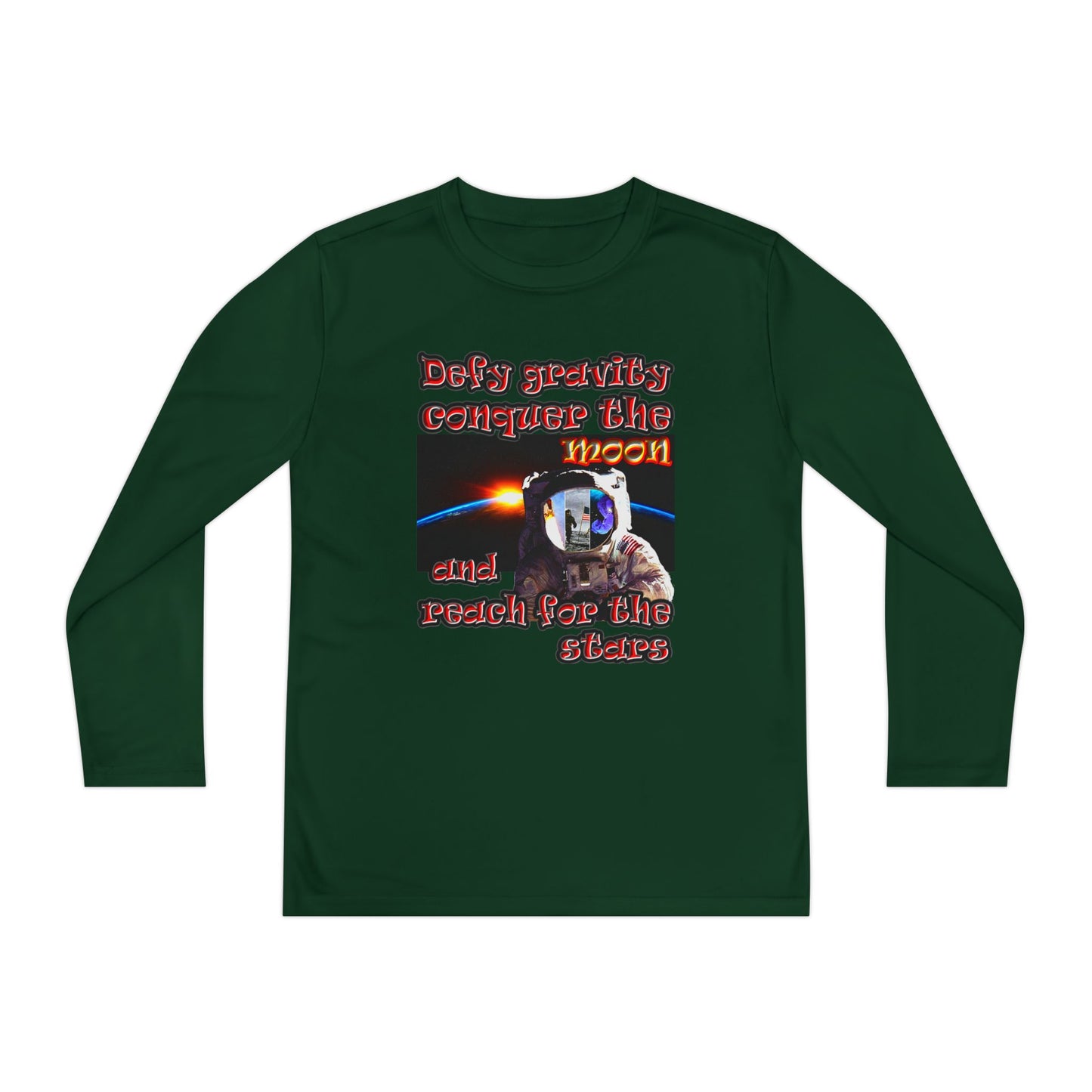 defy conquer reach - Youth Long Sleeve Competitor Tee