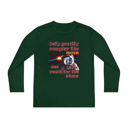 defy conquer reach - Youth Long Sleeve Competitor Tee