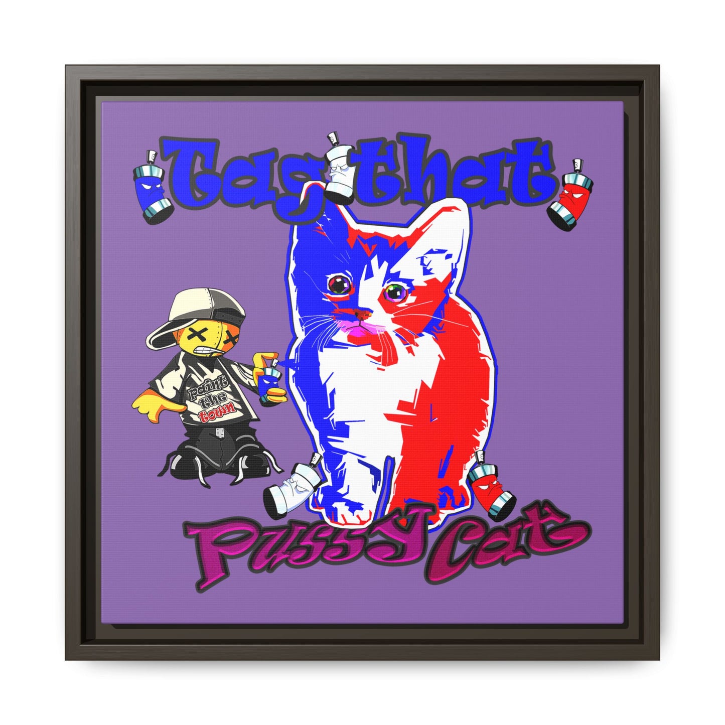 tag that - framed canvas art (light purple)
