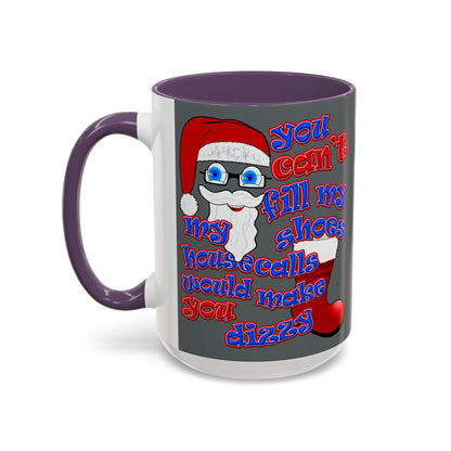 santa's shoes - Accent Mug (dark grey)