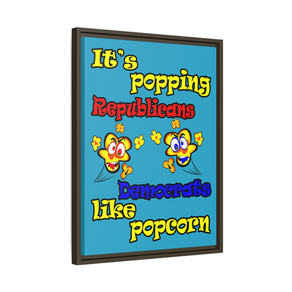 popping like popcorn - framed canvas art (turquoise)