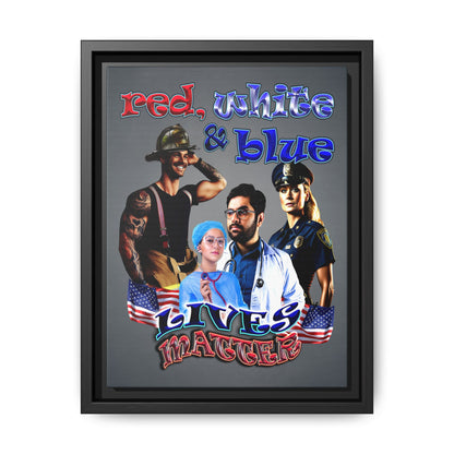rw&b lives matter - framed canvas art (grey-light grey)