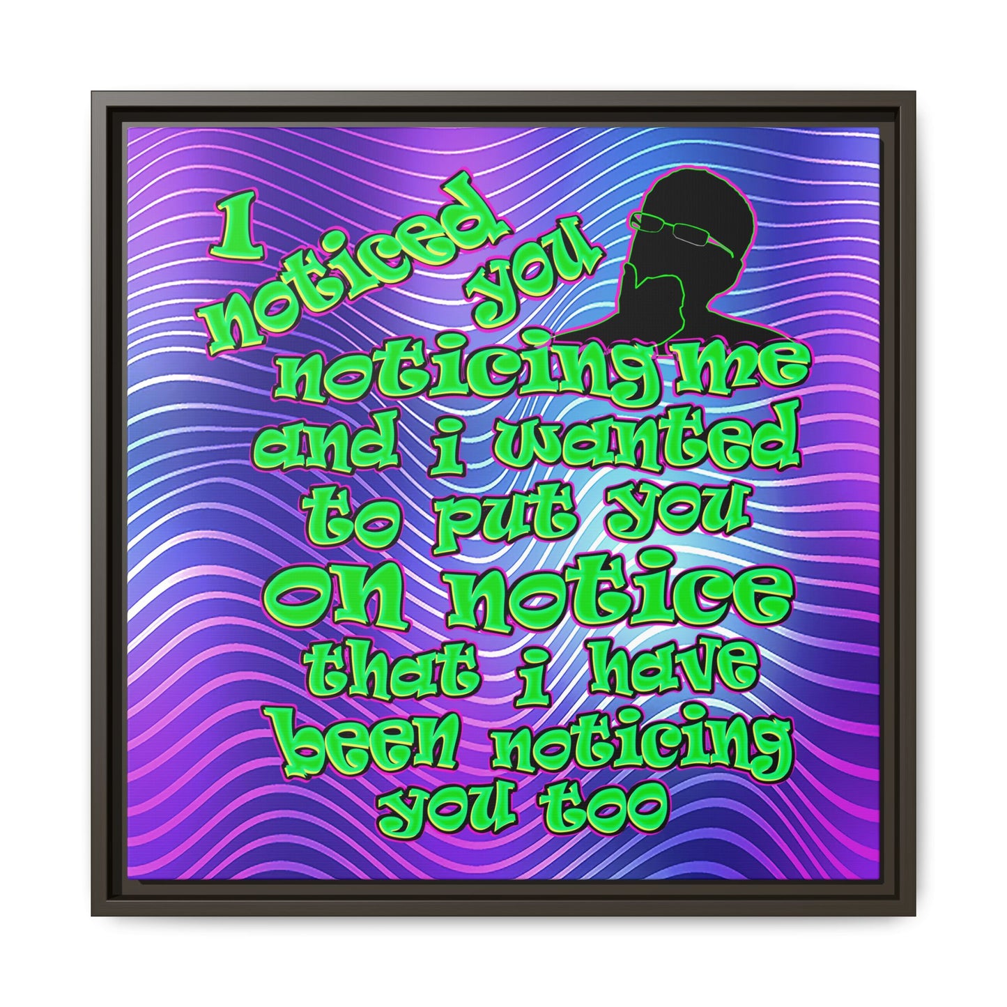 noticed you noticing - framed canvas art (purple wave)