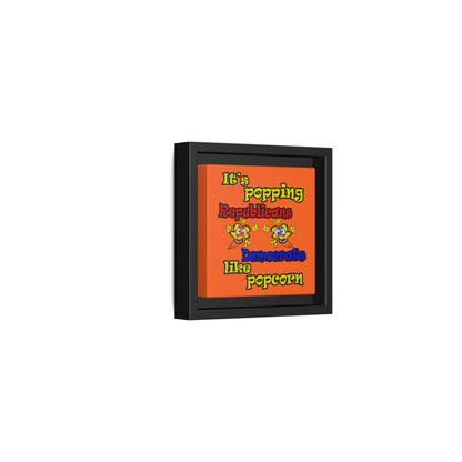 popping like popcorn - framed canvas art (orange)