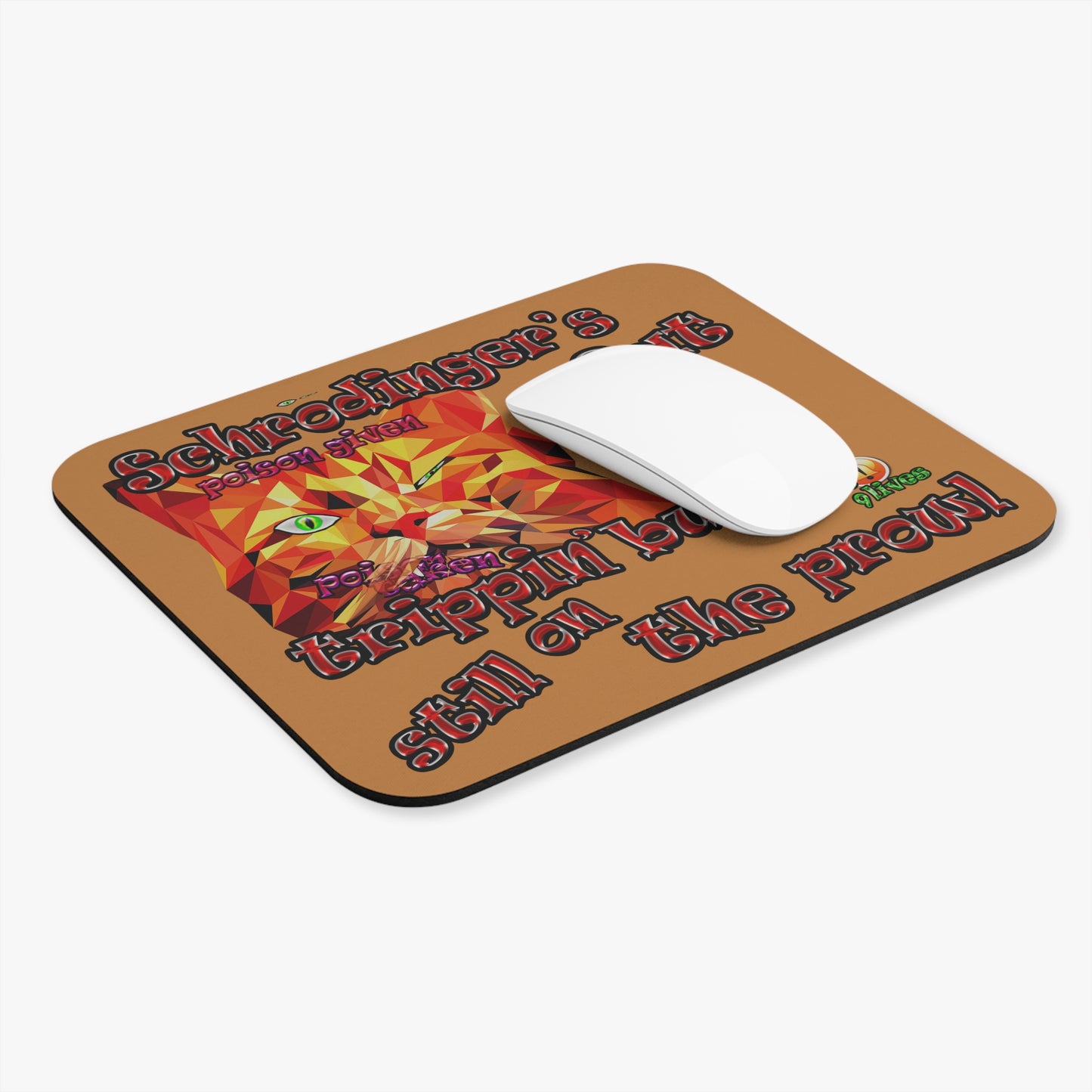 schrodinger's cat - Mouse Pad (Rectangle) (light brown)