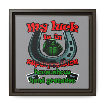 my luck - framed canvas art (grey)