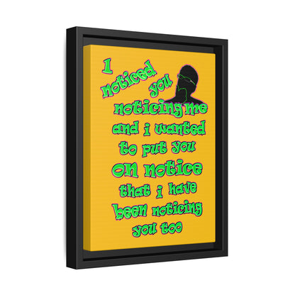noticed you noticing - framed canvas art (yellow)