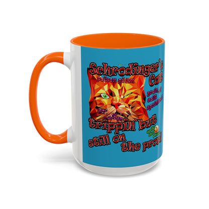 schrodinger's cat - Accent Mug (turquoise)
