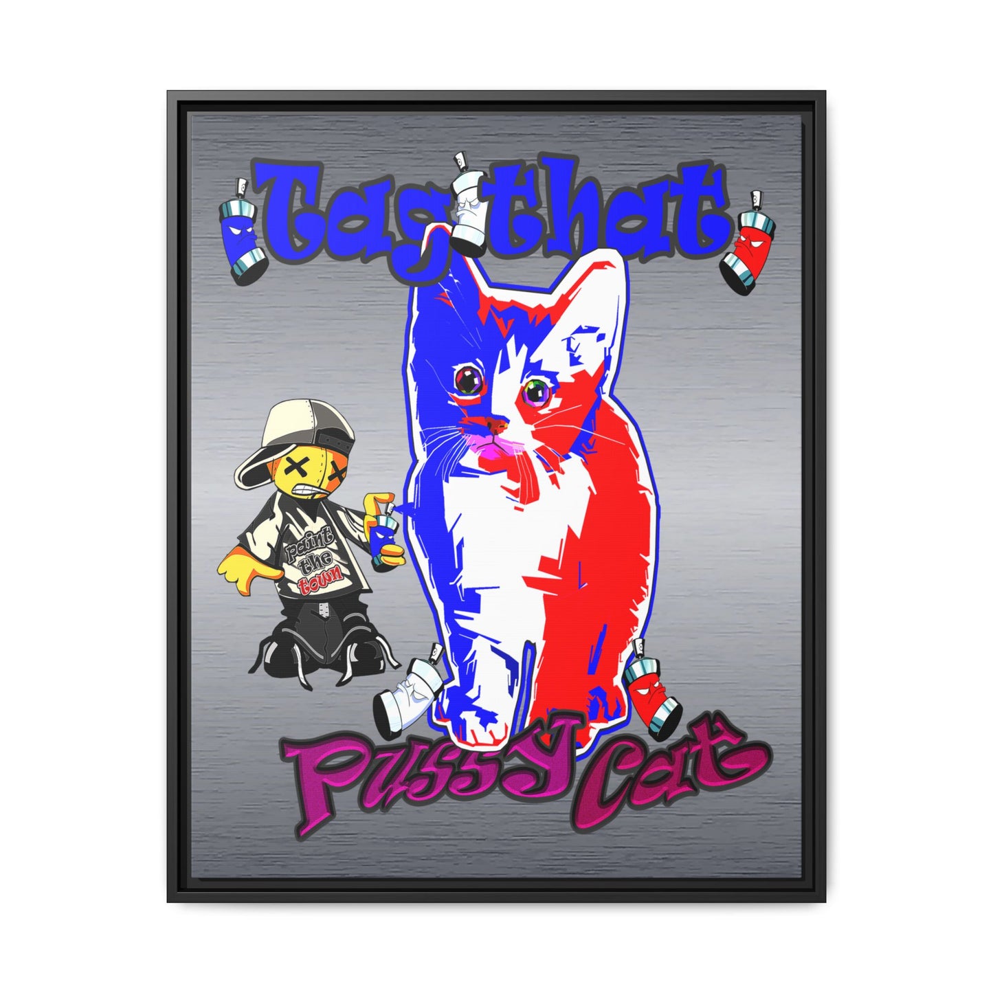 tag that - framed canvas art (brushed nickel)