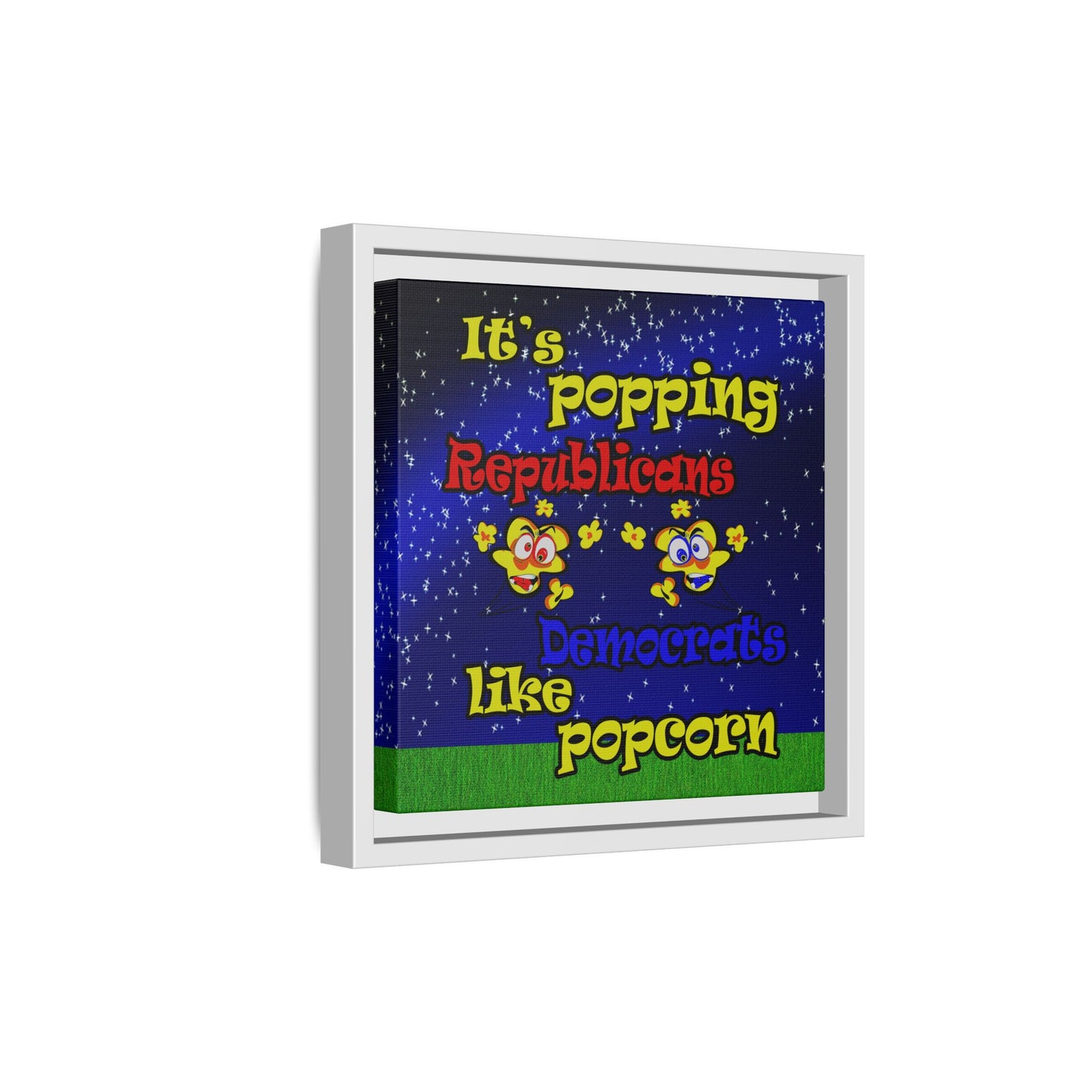 popping like popcorn - framed canvas art ('snoops' background)