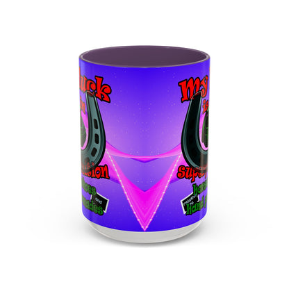 my luck - Accent Mug (purple-pink wave)