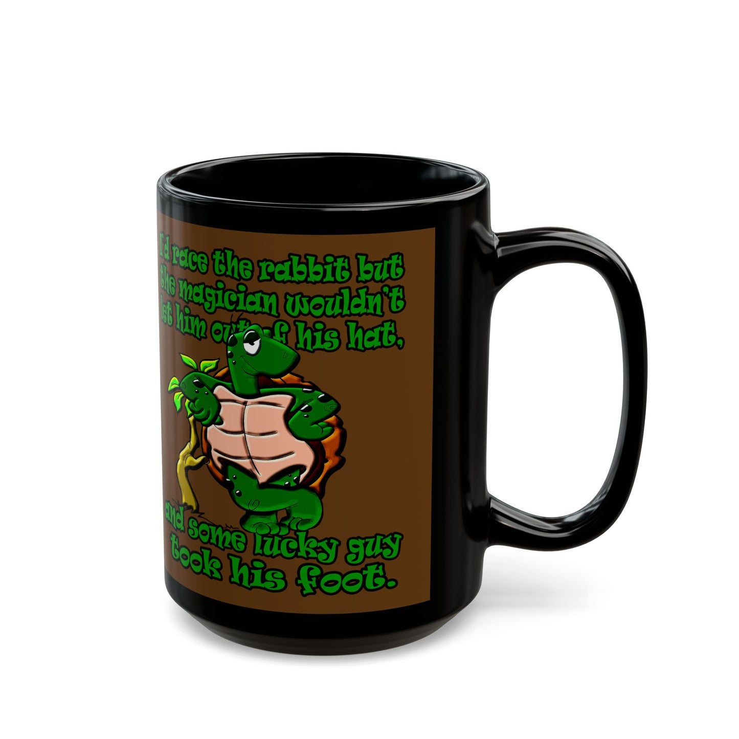 turtle race - Black Mug (brown)
