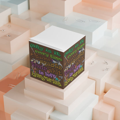 the bum's shit - note cube (brown)