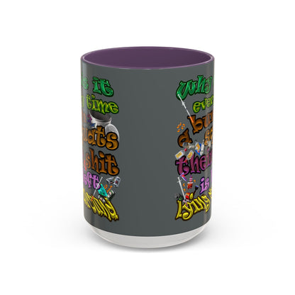 the bum's shit - Accent Mug (dark grey)