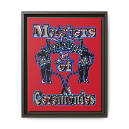 em cee squared - framed canvas art (dark red)